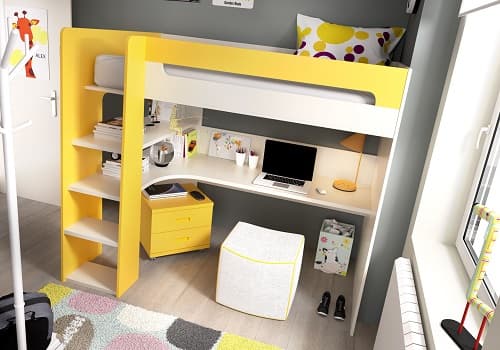✅ aprovecha espacio con cama alta y escritorio armario